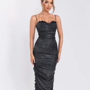 Elegant Black Ruched Dress